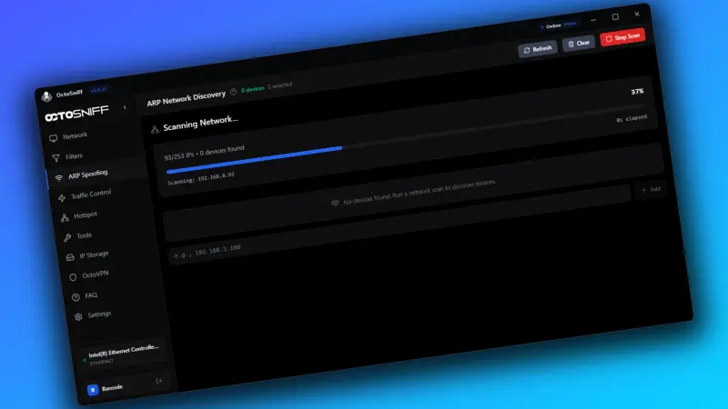 ARP Network Scanner screenshot
